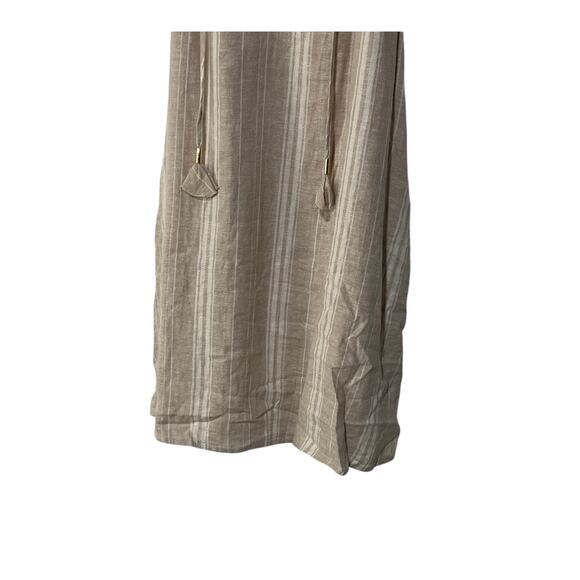 CUPIO WOMENS SIZE LARGE SPLIT NECK RAGLAN SLEEVE MINI DRESS NEUTRAL BEIGE NEW - Picture 8 of 13